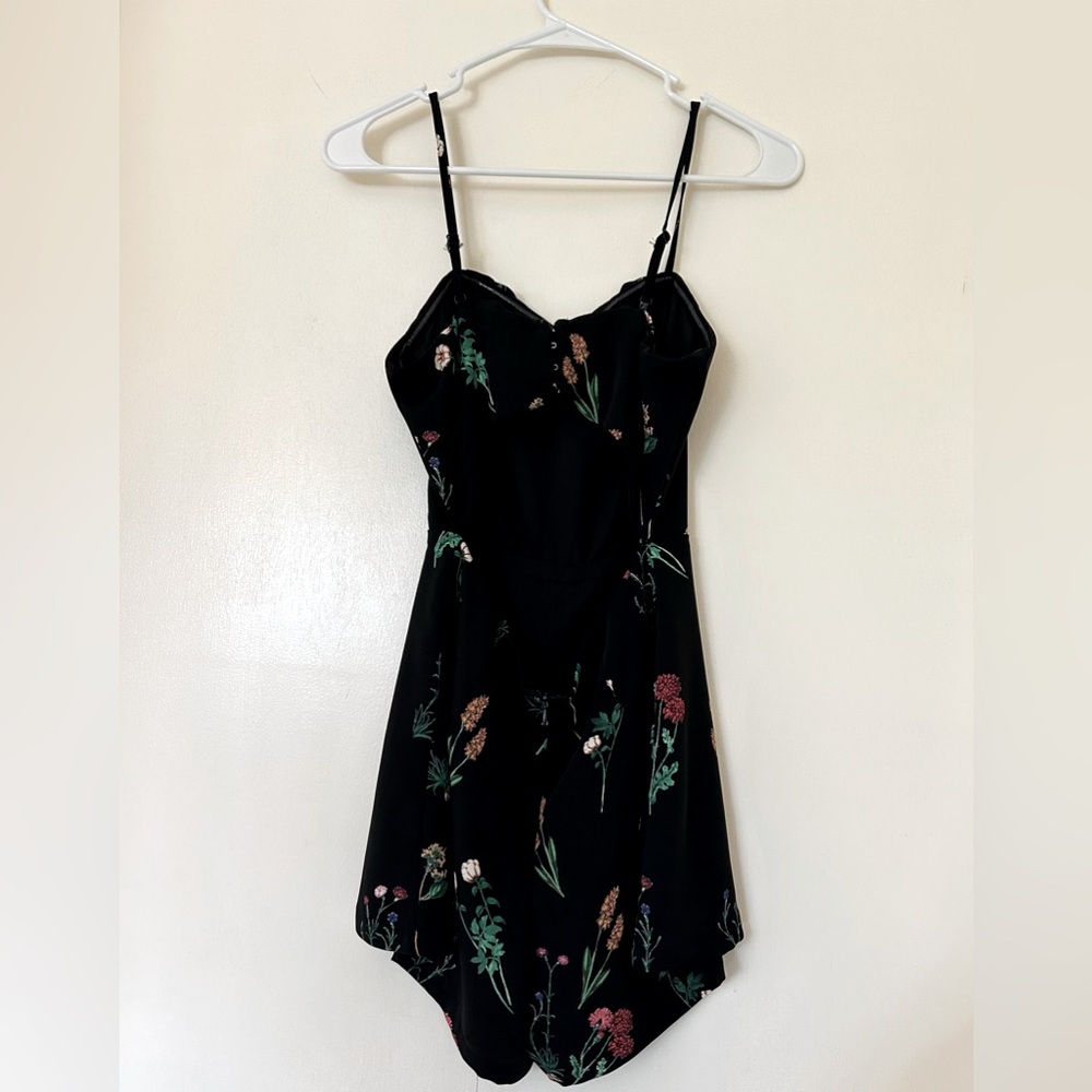 Black floral romper size small